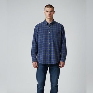 High Sierra Mens 100% Cotton Flannel Button Down Long  Sleeve Shirt